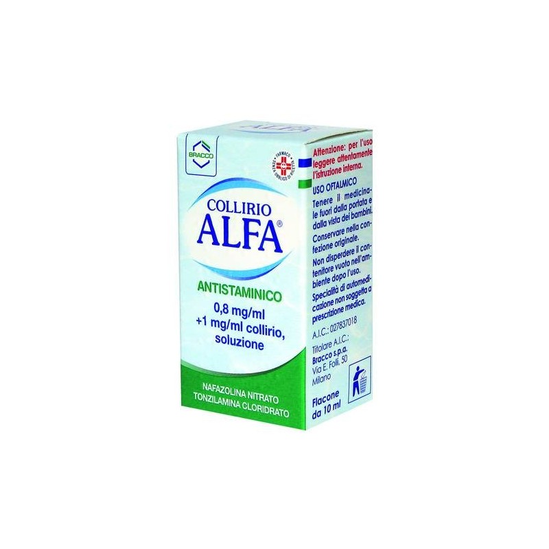 División farmacéutica de Bracco Spa  Gotas para los ojos Alpha  Antihistamínico 10 ml