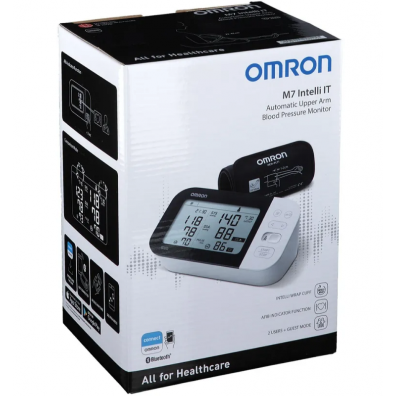 Esfingomanómetro (tensiómetro) Digital Electrónico de brazo OMRON M-7  Intellisense, Conexión Bluetooth a la App Omron Connect