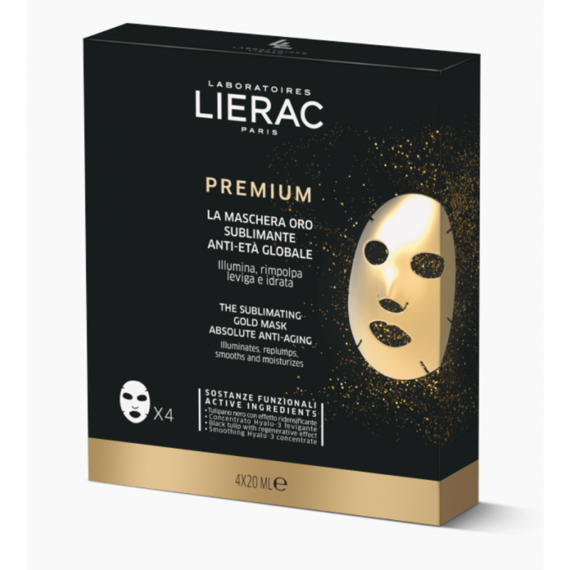 LIERAC PREMIUM MASK GOLD SUBLIMANT ANTI-AGING MULTIPACK 20 ML X 4