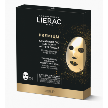 LIERAC PREMIUM MASK GOLD SUBLIMANT ANTI-AGING MULTIPACK 20 ML X 4