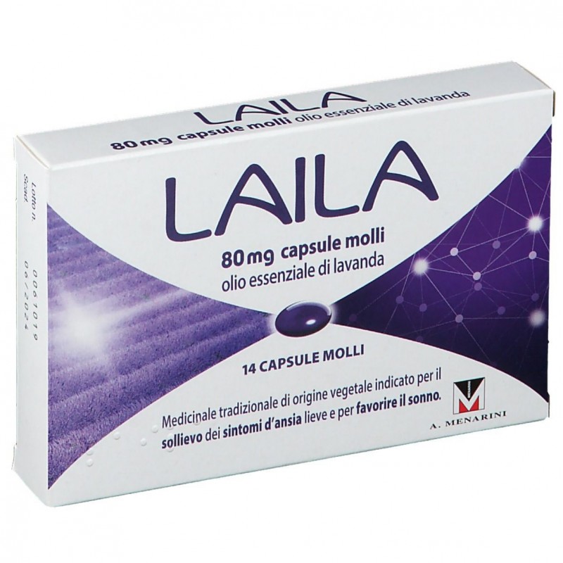 LAILA ESSENTIAL OIL OF LAVENDER 80MG 14 SOFT CAPSULES