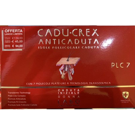 CADU-CREX PLC7 ANTICADUTA ISOLE FOLLICOLARI CADUTA INIZIALE DONNA 40 FIALE 3,5 ML