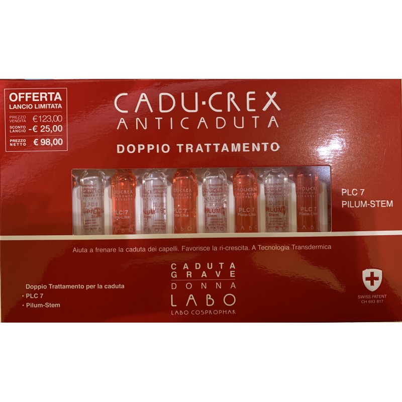 Cadu-Crex - Plc7 Anti-Chute Double Traitement Avec Pilum Stem Chute Sévère Femme Paquet 10 + 10 Ampoules